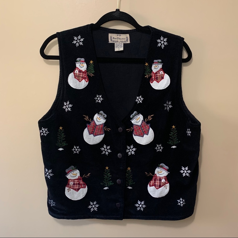Vintage Black Ugly Christmas Sweater Vest